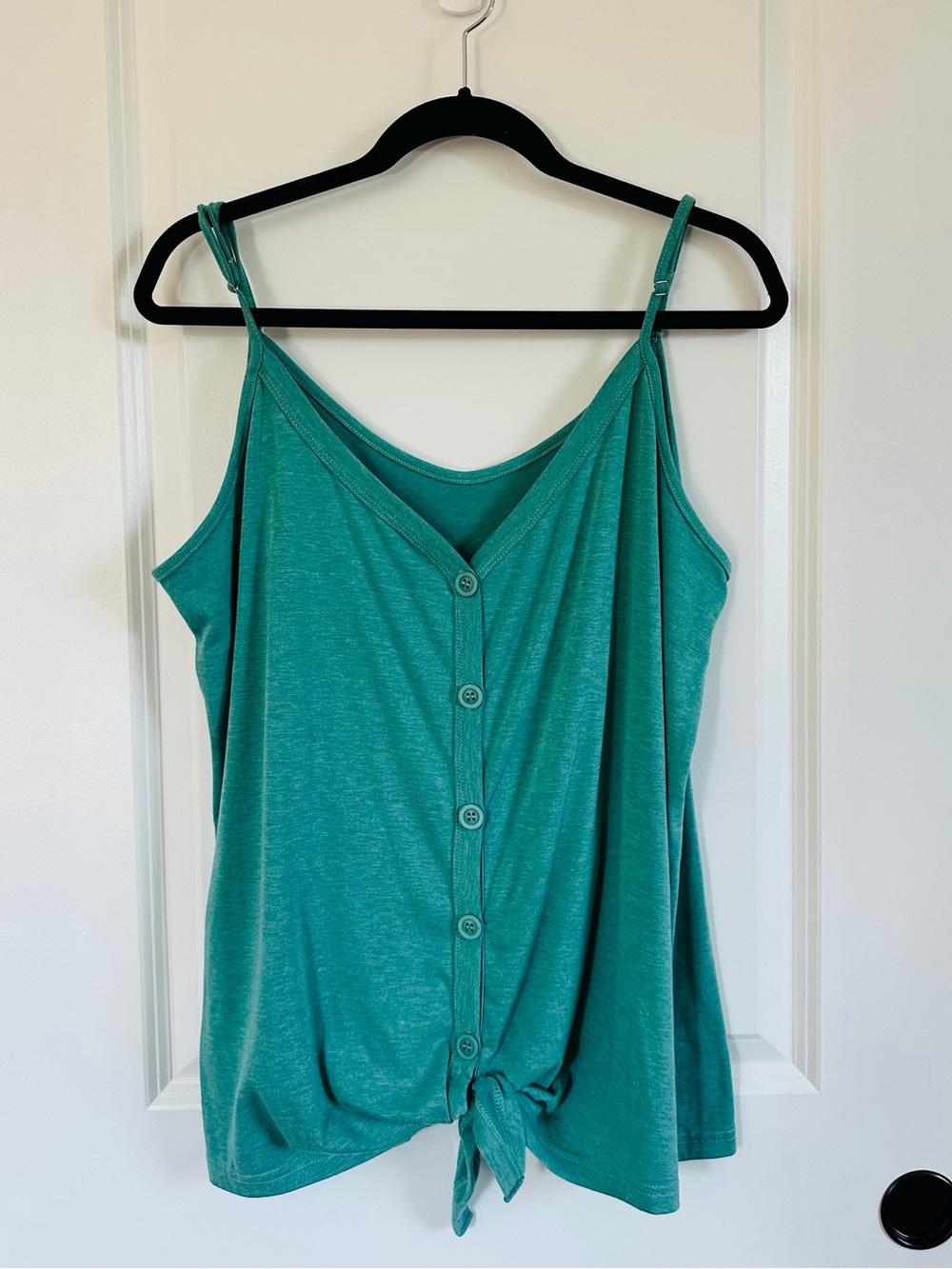 Women’s Teal Button-Front Tank Top
